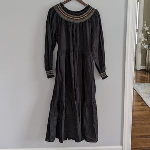 Universal Thread Smocked Collar Maxi Dress Long Sleeve Medium